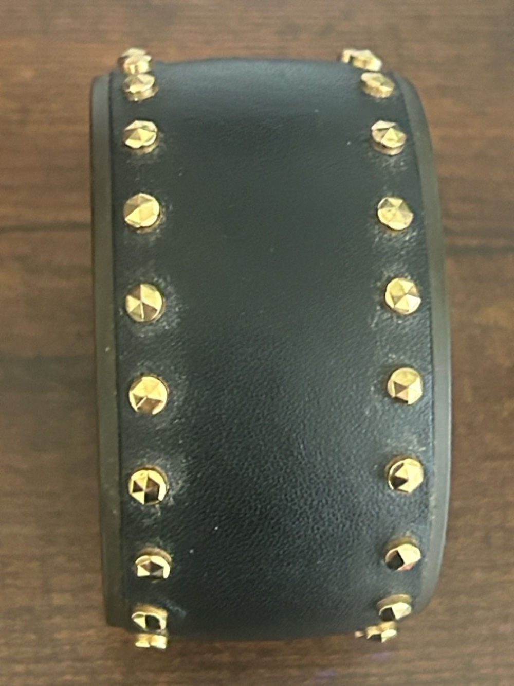 “REASONABLE OFFERS” BCBGeneration Black and Gold Studded Leather Cuff Watch⌚️ - Picture 4 of 4